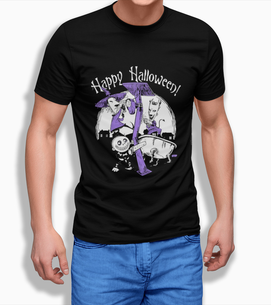 Happy Halloween Lock Shock And Barrel The Nightmare Before Christmas T-Shirt