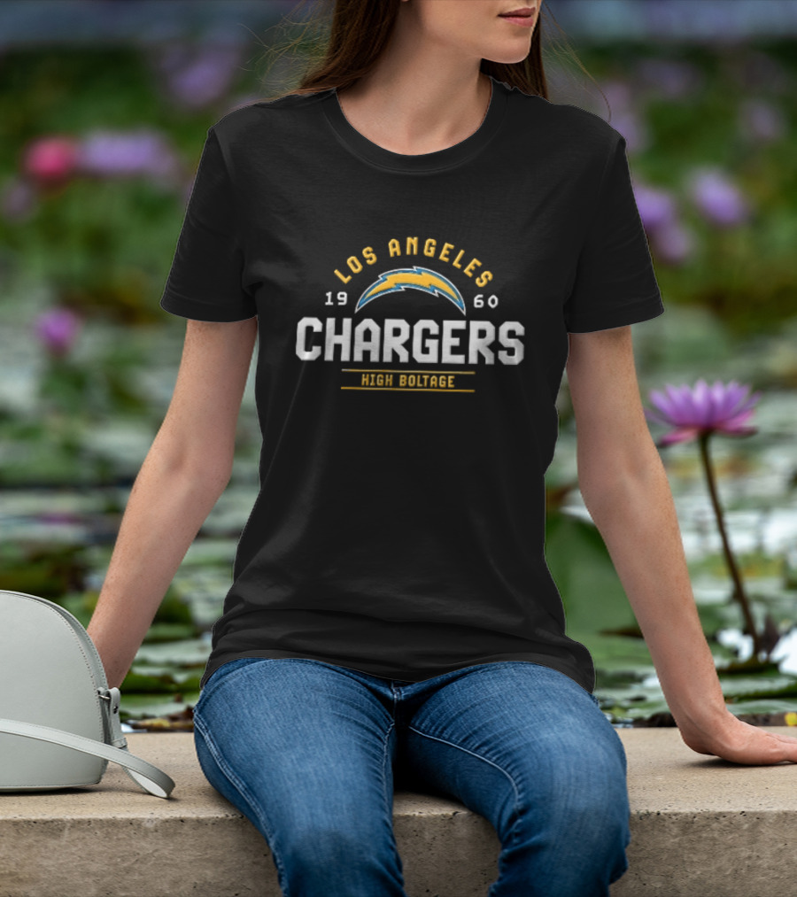 Los Angeles Chargers 1960 High Boltage Lightning Arc T-Shirt