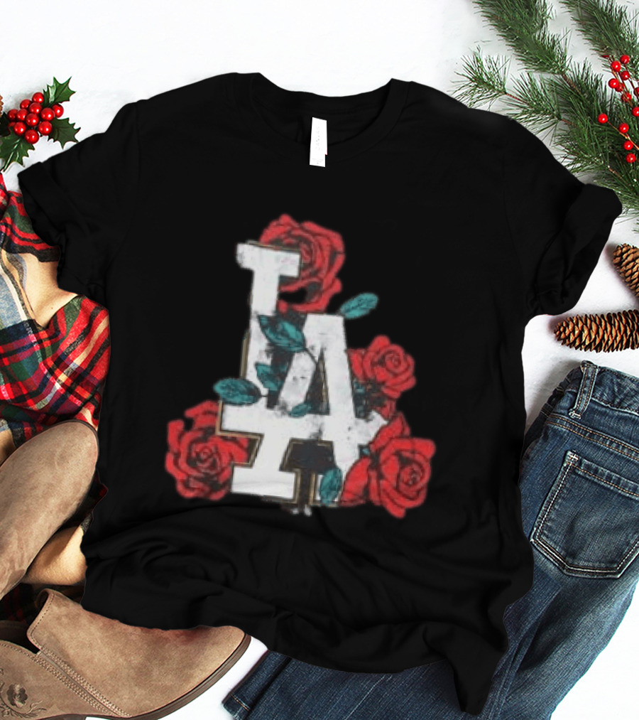 Los Angeles Dodgers LA Roses MLB Team Fan T-Shirt
