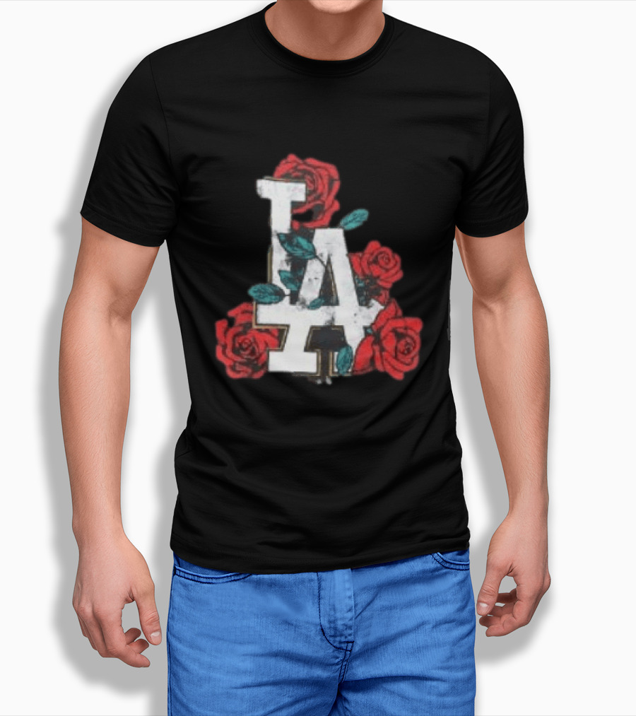 Los Angeles Dodgers LA Roses MLB Team Fan T-Shirt