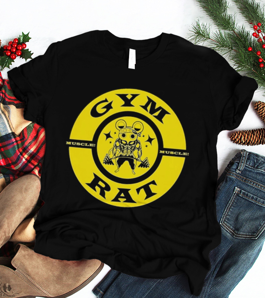 Gym Rat Muscle Fitness Workout Bodybuilding Mouse T-Shirt