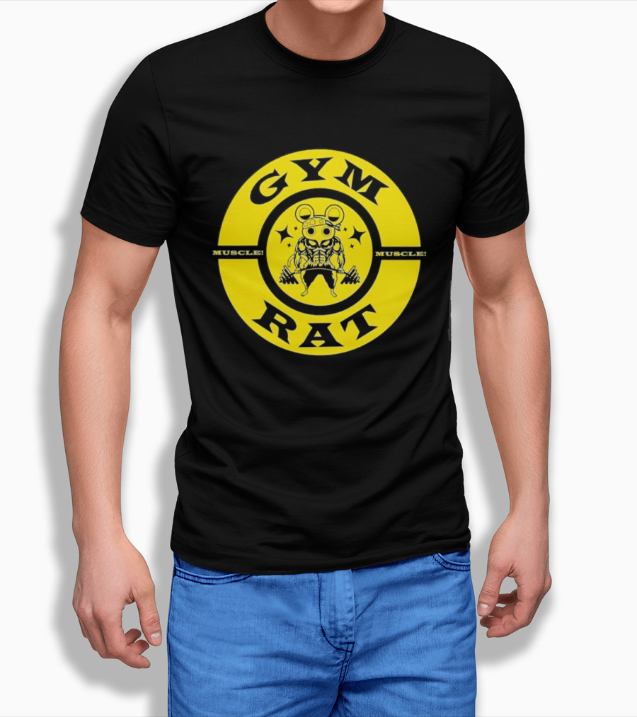 Gym Rat Muscle Fitness Workout Bodybuilding Mouse T-Shirt