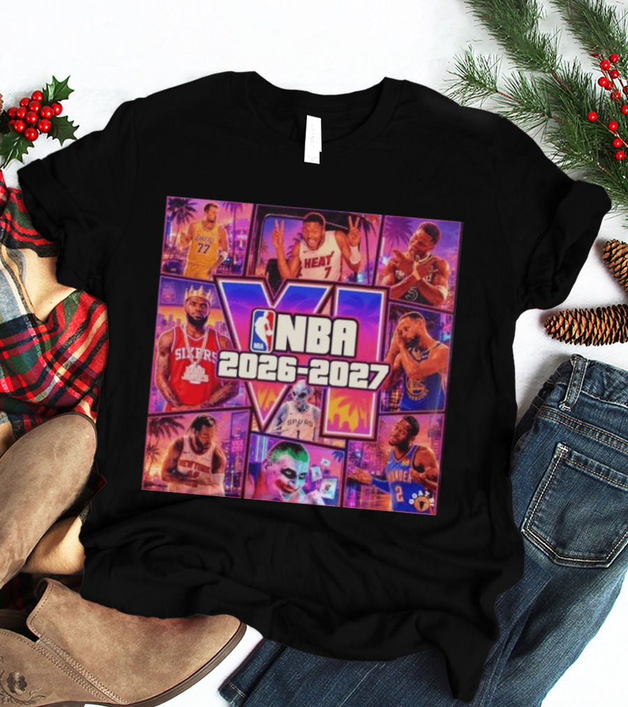 NBA 2026 2027 Grand Theft Auto VI Lakers Heat Bucks Sixers Spurs Joker Thunder T-Shirt
