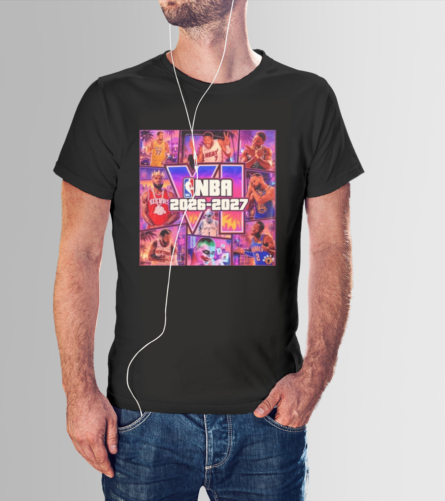 NBA 2026 2027 Grand Theft Auto VI Lakers Heat Bucks Sixers Spurs Joker Thunder T-Shirt