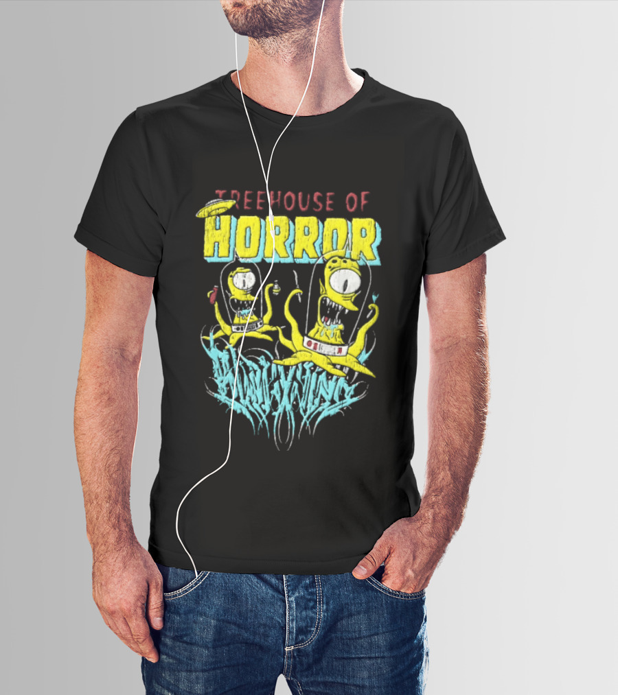 Treehouse Of Horror Kang Kodos Aliens Tentacles Distressed Cartoon T-Shirt