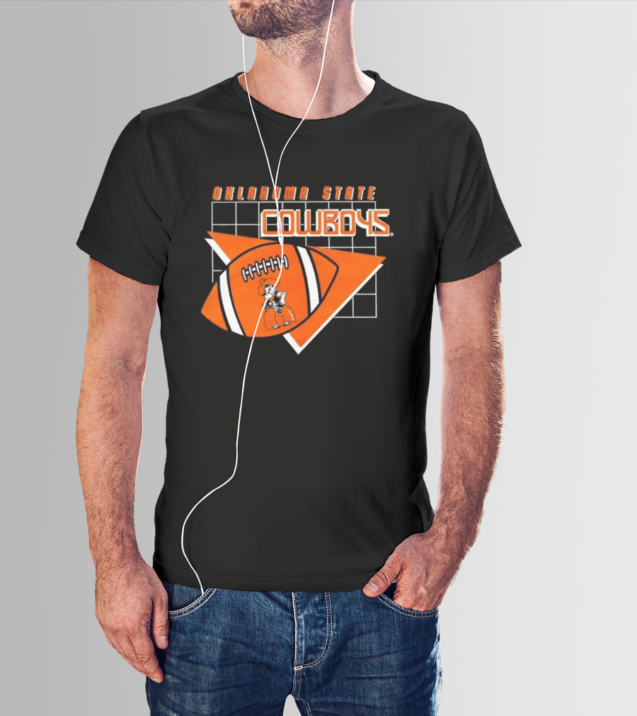 Oklahoma State Cowboys Football Team Emblem With Football T-Shirt