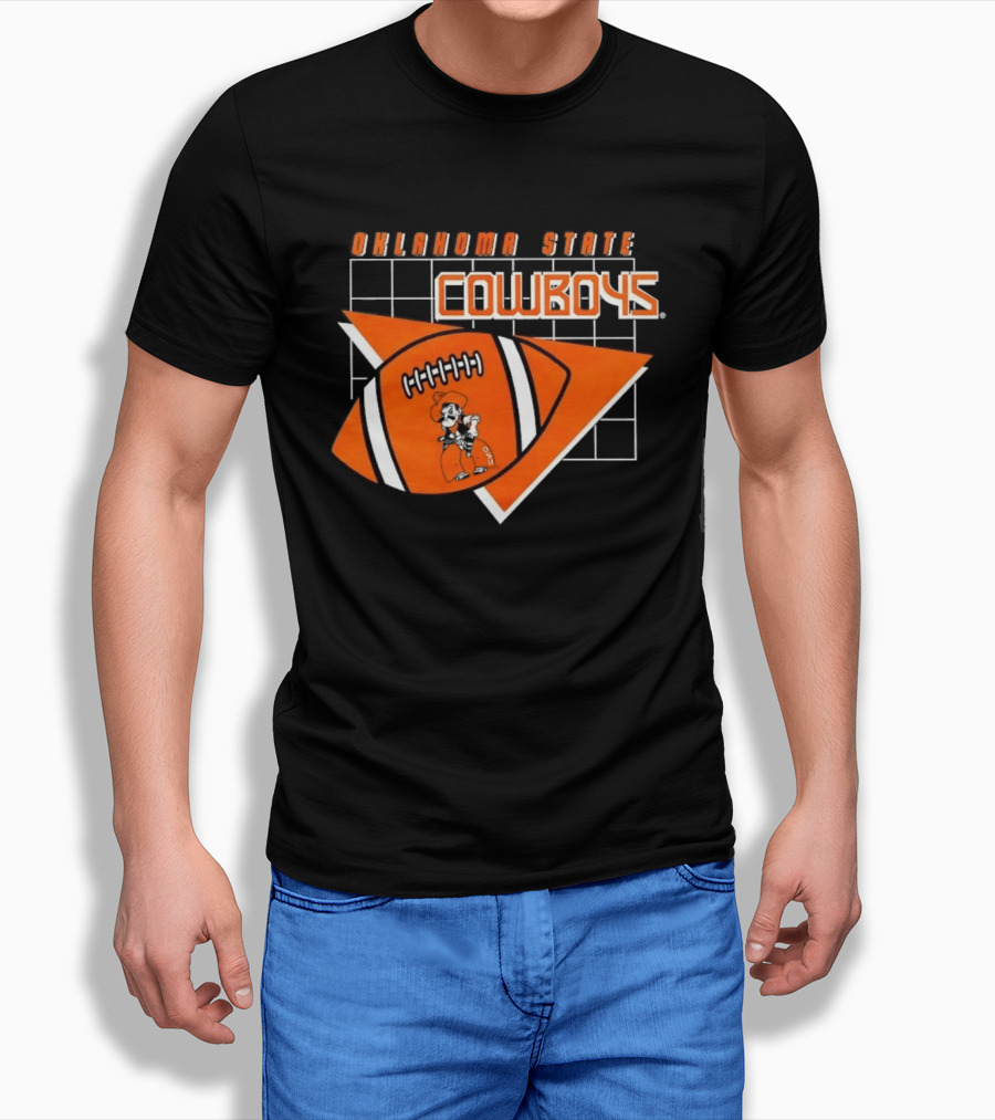 Oklahoma State Cowboys Football Team Emblem With Football T-Shirt