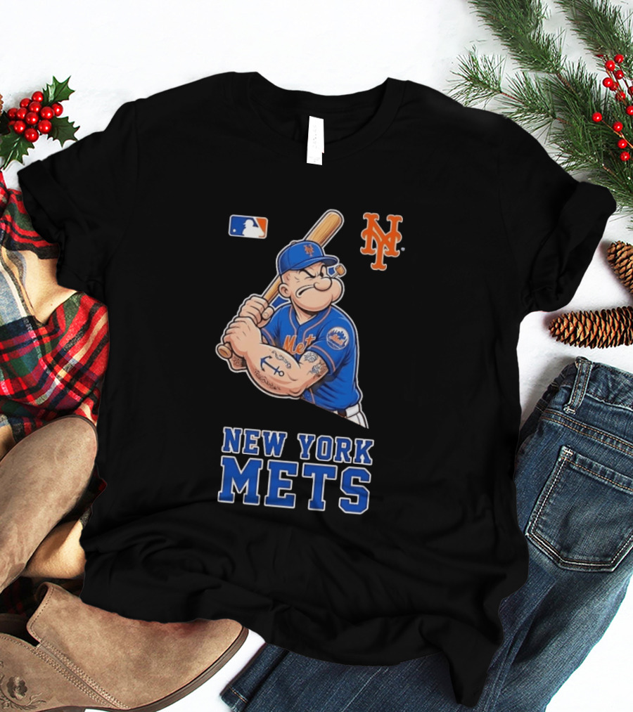 Popeye New York Mets MLB Baseball Battling Mets T-Shirt