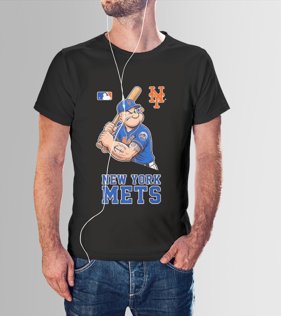 Popeye New York Mets MLB Baseball Battling Mets T-Shirt