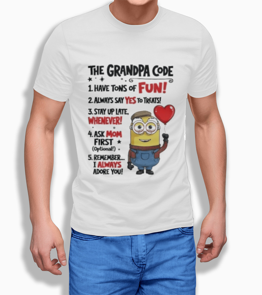 The Grandpa Code Minion Fun Rules Grandfather T-Shirt