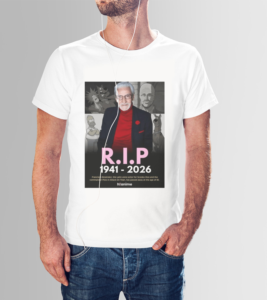 RIP Francisco Reséndez 1941 2026 Scooby Doo Attack On Titan Voice Actor Memorial T-Shirt