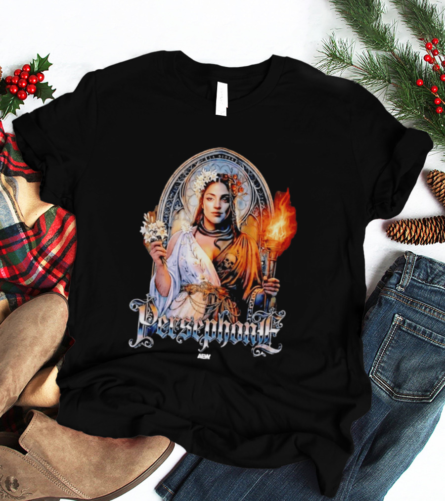 La Diosa Persephone Mythology AEW Wrestling Flame And Flowers T-Shirt