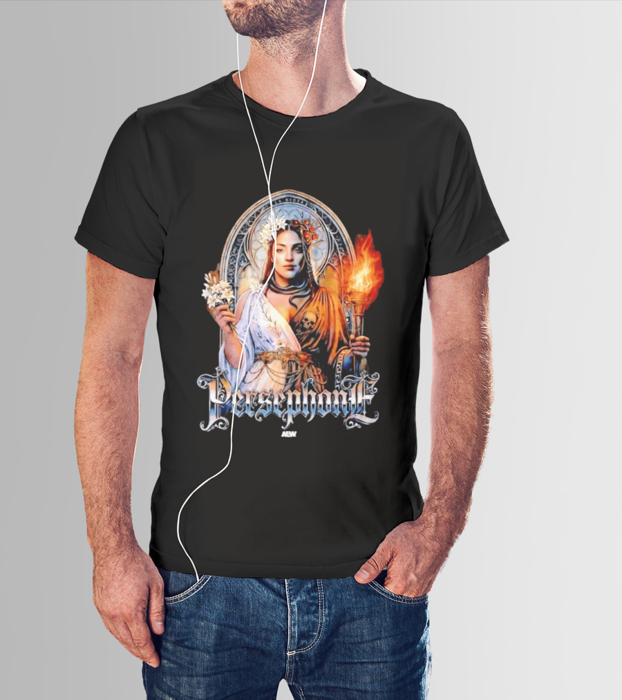La Diosa Persephone Mythology AEW Wrestling Flame And Flowers T-Shirt