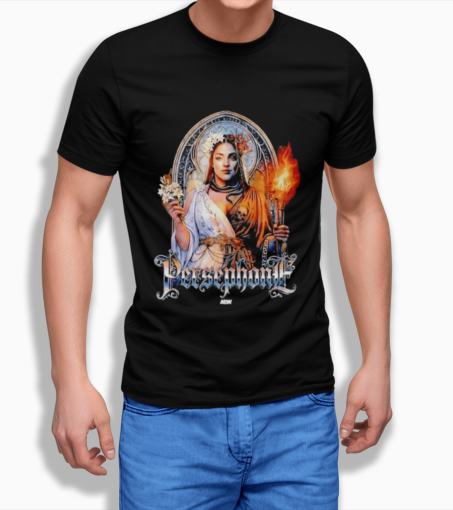 La Diosa Persephone Mythology AEW Wrestling Flame And Flowers T-Shirt