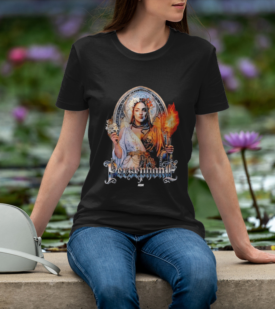 La Diosa Persephone Mythology AEW Wrestling Flame And Flowers T-Shirt