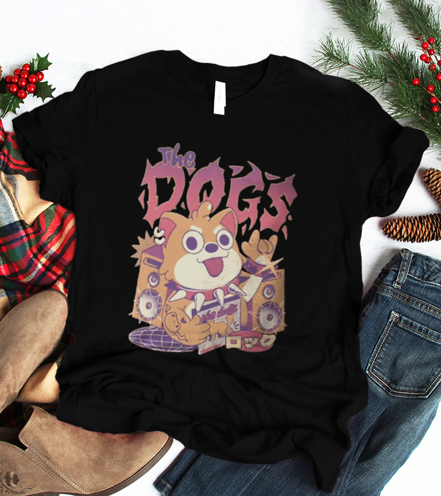The Dogs Rock Shiba Inu Puppy Punk Rock Music Band With Speakers T-Shirt