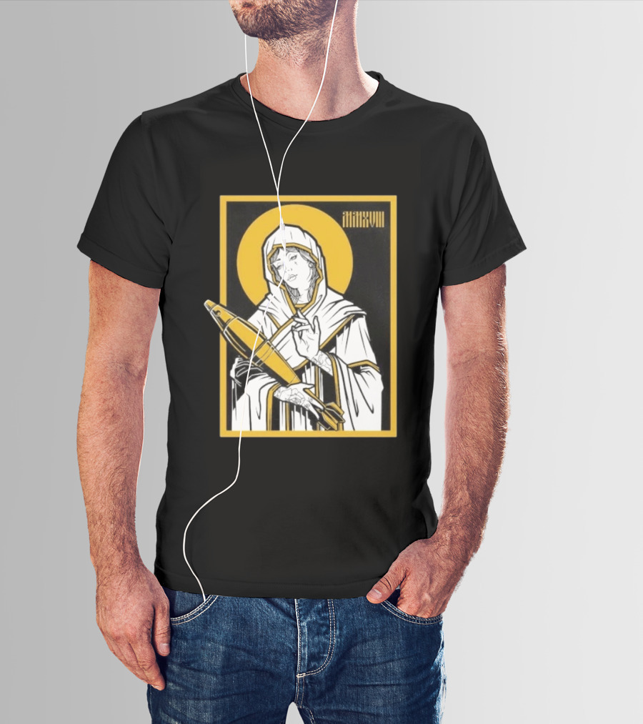 Mortar Mary MMXVIII Religious Iconography Halo And Missile T-Shirt