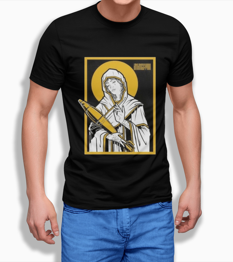 Mortar Mary MMXVIII Religious Iconography Halo And Missile T-Shirt