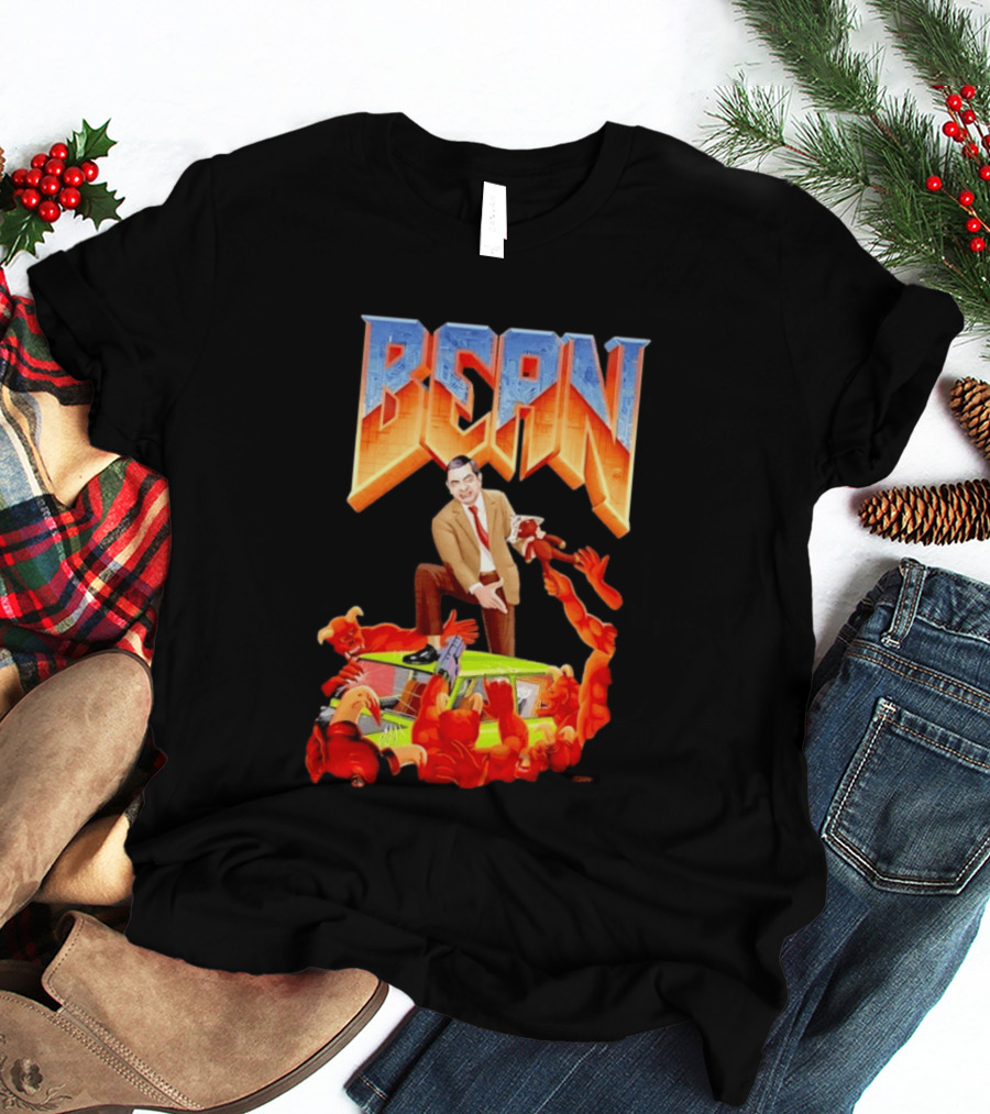 Mr Bean Doom Crossover With Rowan Atkinson Video Game T-Shirt
