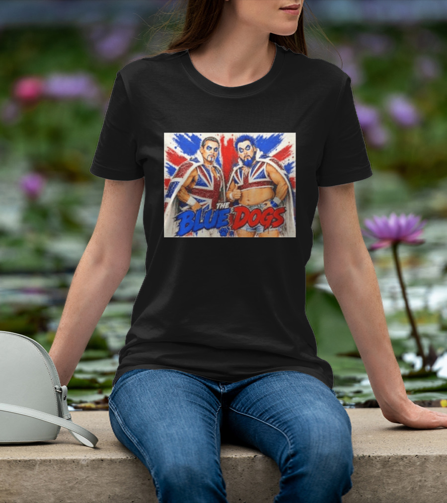 Dynamite Kid The Blue Dogs British Wrestling Union Jack Explosion T-Shirt