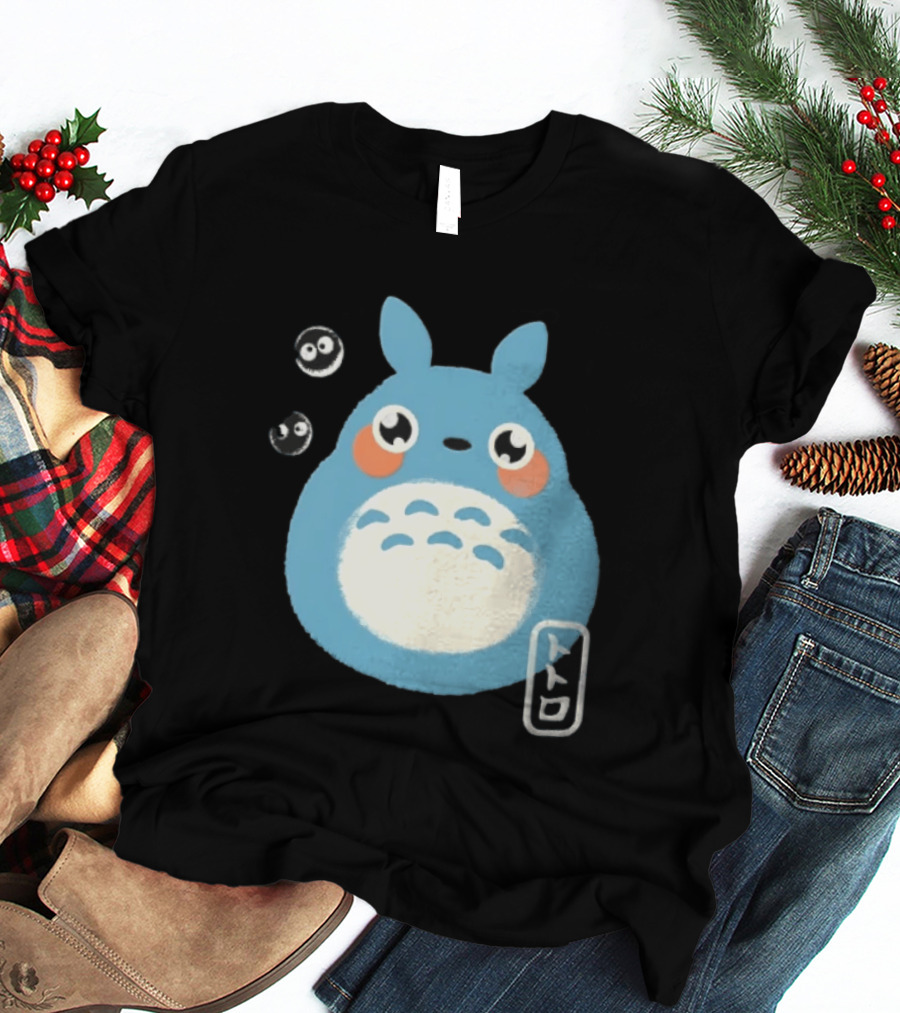 Totoro My Neighbor Totoro Blue Totoro With Soot Sprites T-Shirt
