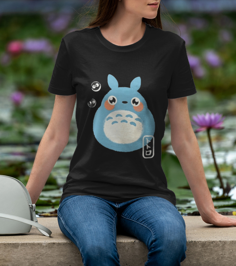 Totoro My Neighbor Totoro Blue Totoro With Soot Sprites T-Shirt