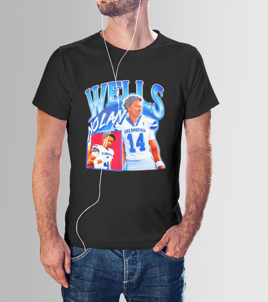 Nolan Wells Dreamathon 14 Blue Football Athletic T-Shirt