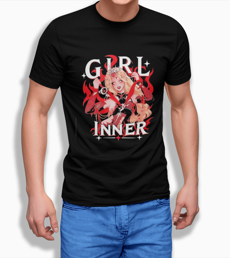 Girl Inner Gothic Fantasy Warrior Anime T-Shirt