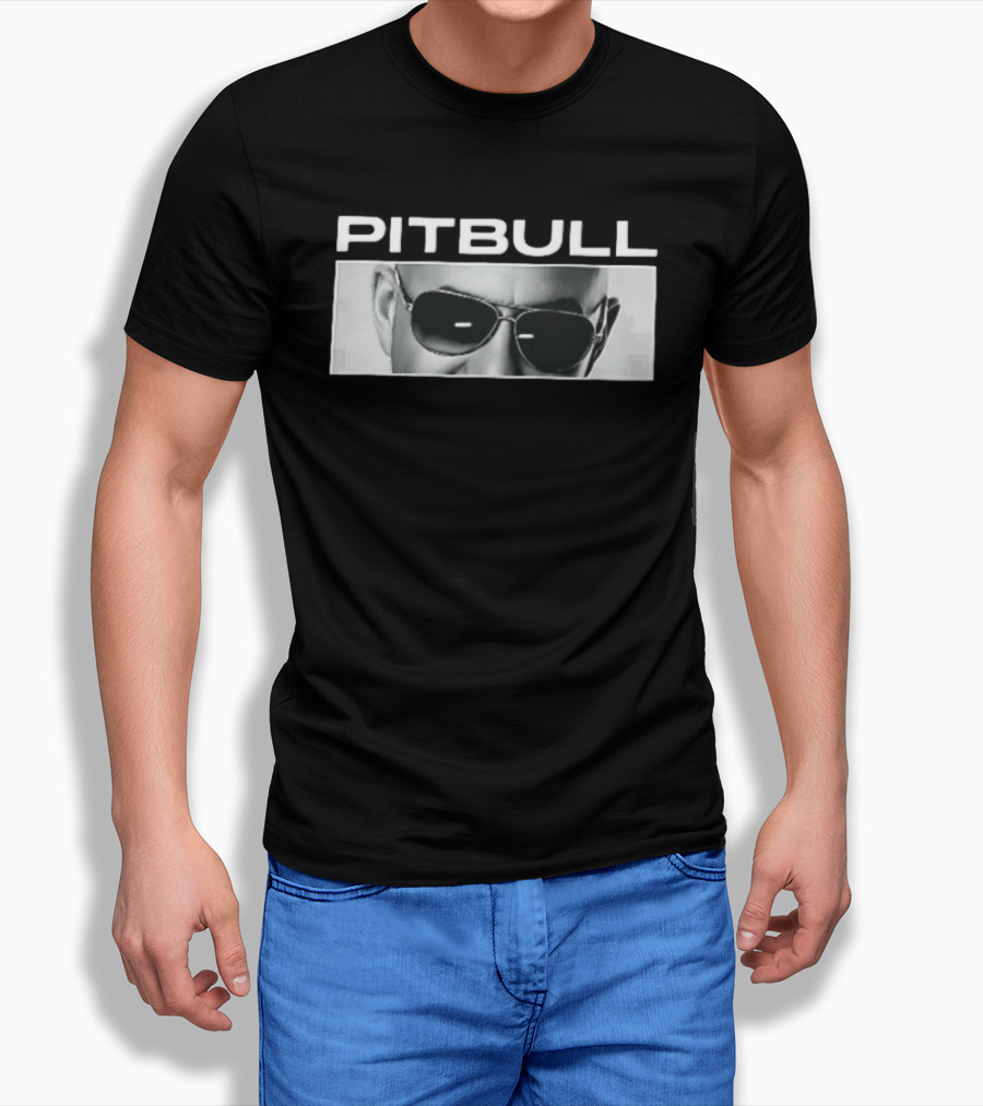 Pitbull Monochrome Aviator Sunglasses Close Up T-Shirt