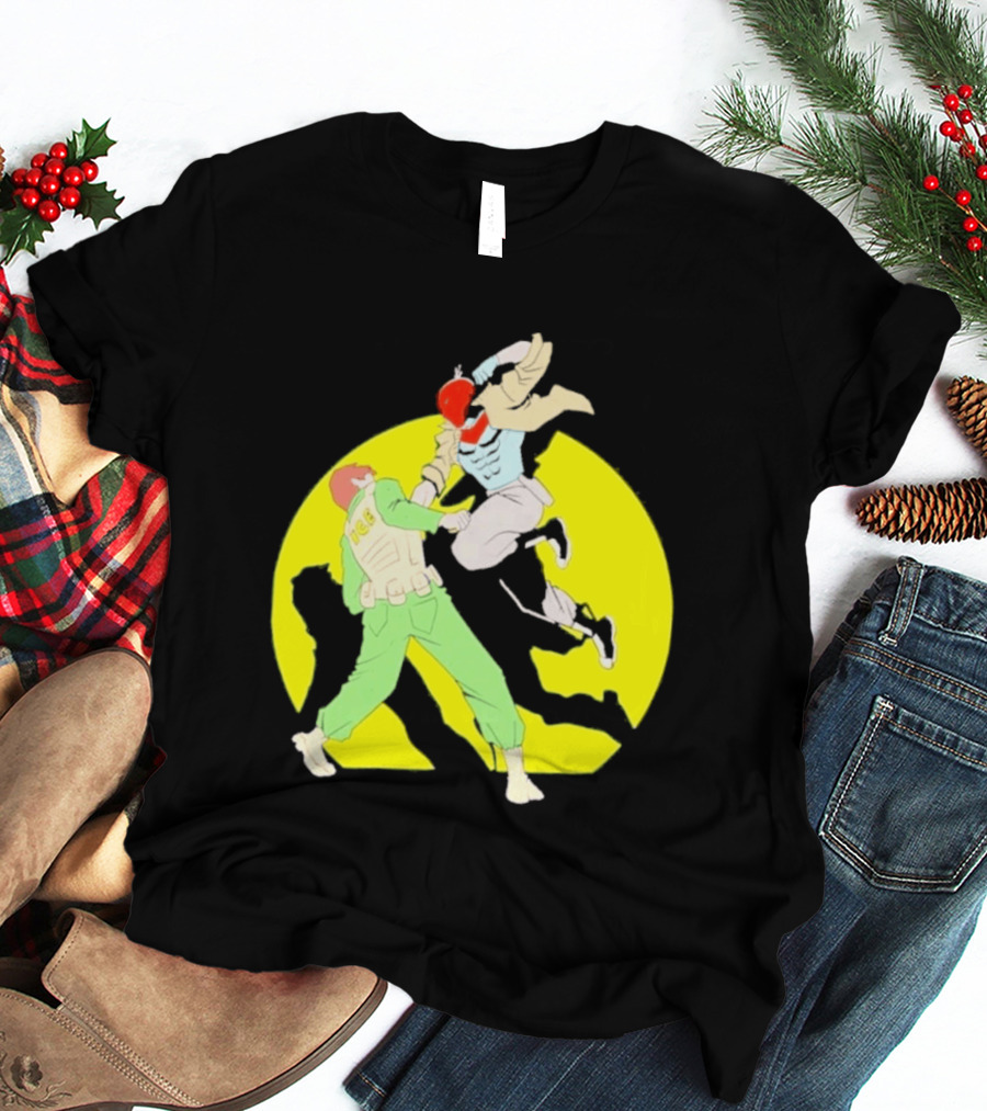Red Hood Versus Ice Soldier Combat Action Scene T-Shirt