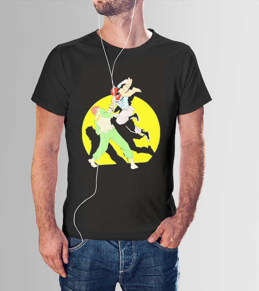 Red Hood Versus Ice Soldier Combat Action Scene T-Shirt