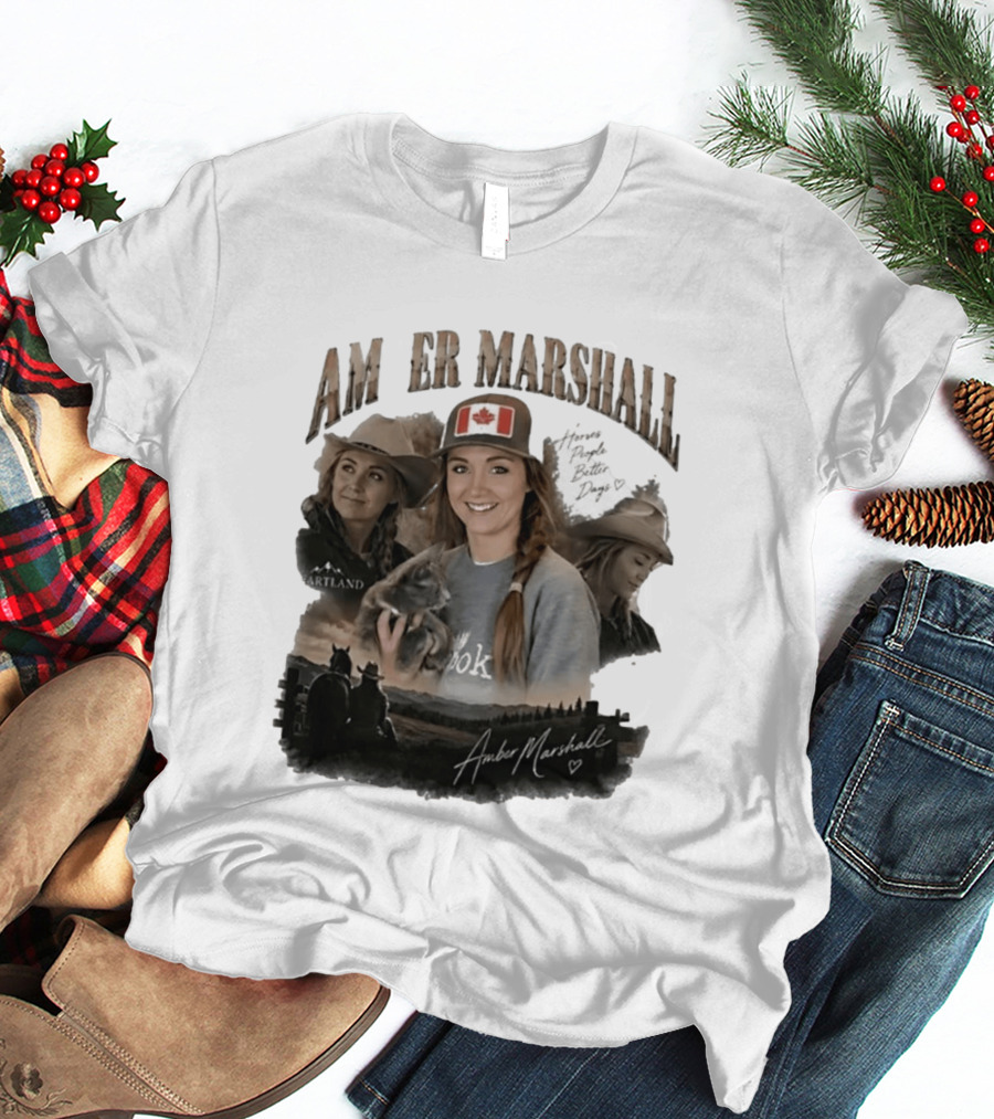 Amber Marshall Heartland Better Days Canadian Flag Retro Bootleg T-Shirt