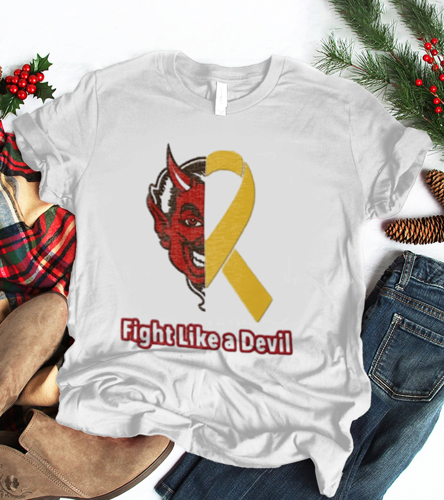 Fight Like A Devil EndChildhoodCancer Awareness Duke Blue Devils T-Shirt