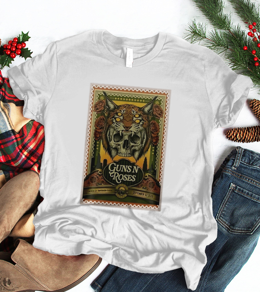 Guns N' Roses San Diego Snapdragon Stadium September 02 2026 Concert Skull And Jaguarr T-Shirt