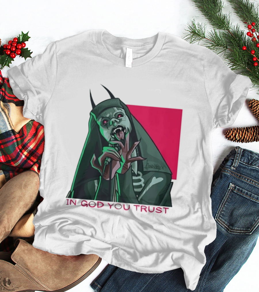 In God You Trust Demon Vocalist Metal Horror T-Shirt