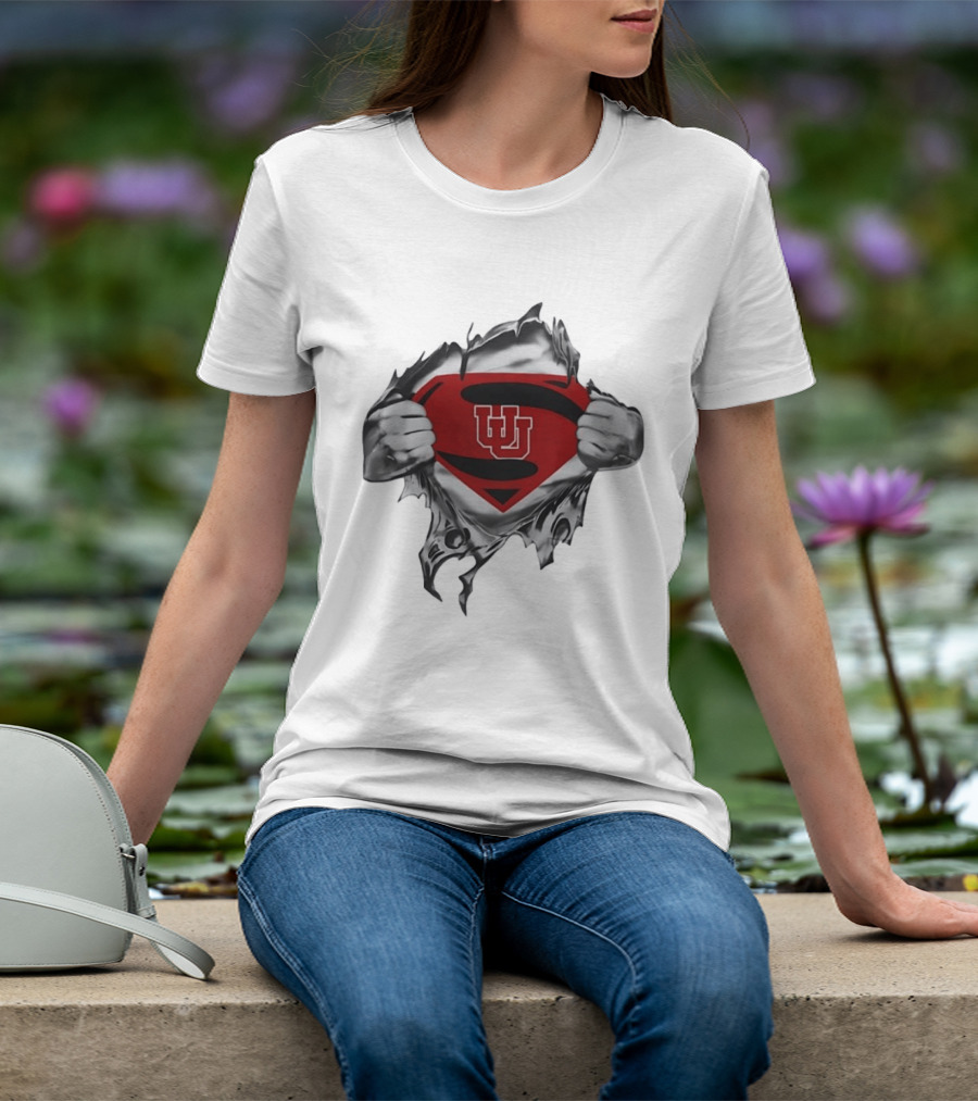 Utah Utes Superman Emblem College Football Fan Gear T-Shirt
