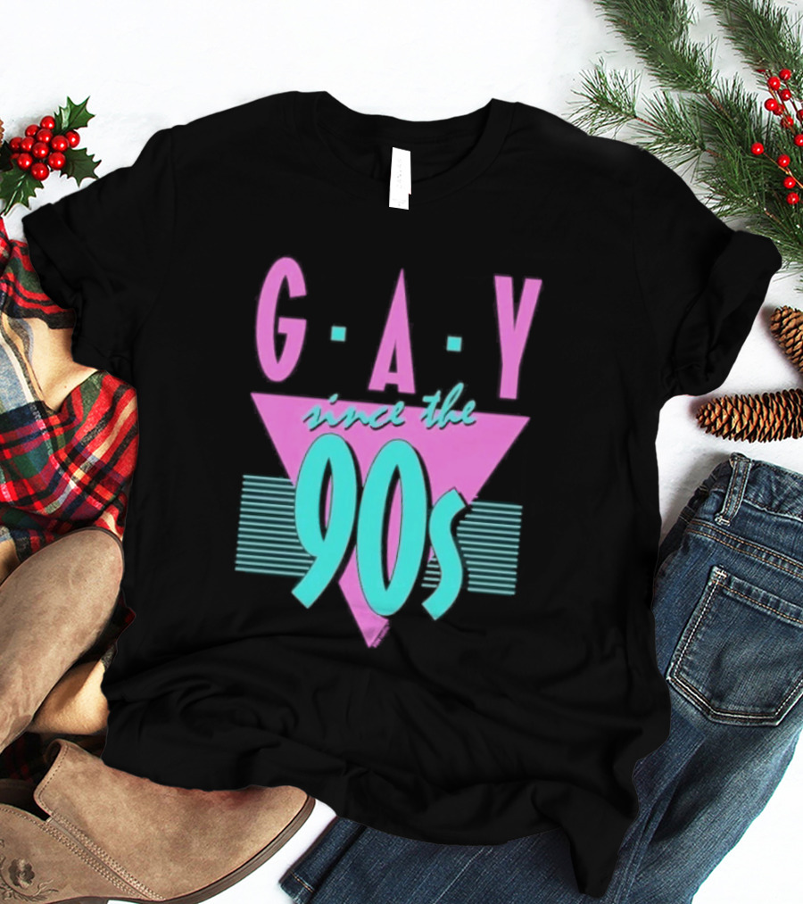 GAY Since The 90s Pink Triangle Retro Pride T-Shirt