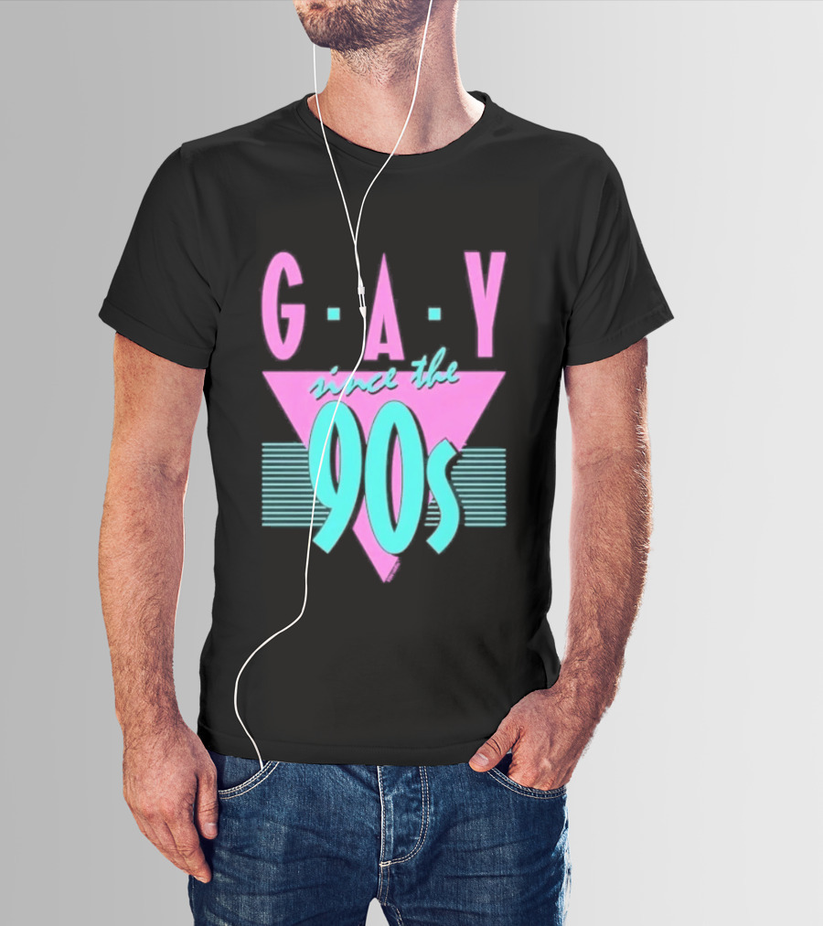 GAY Since The 90s Pink Triangle Retro Pride T-Shirt
