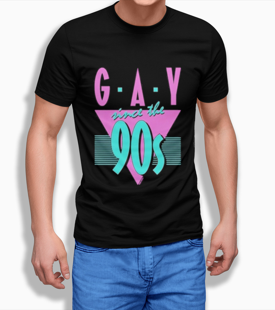 GAY Since The 90s Pink Triangle Retro Pride T-Shirt