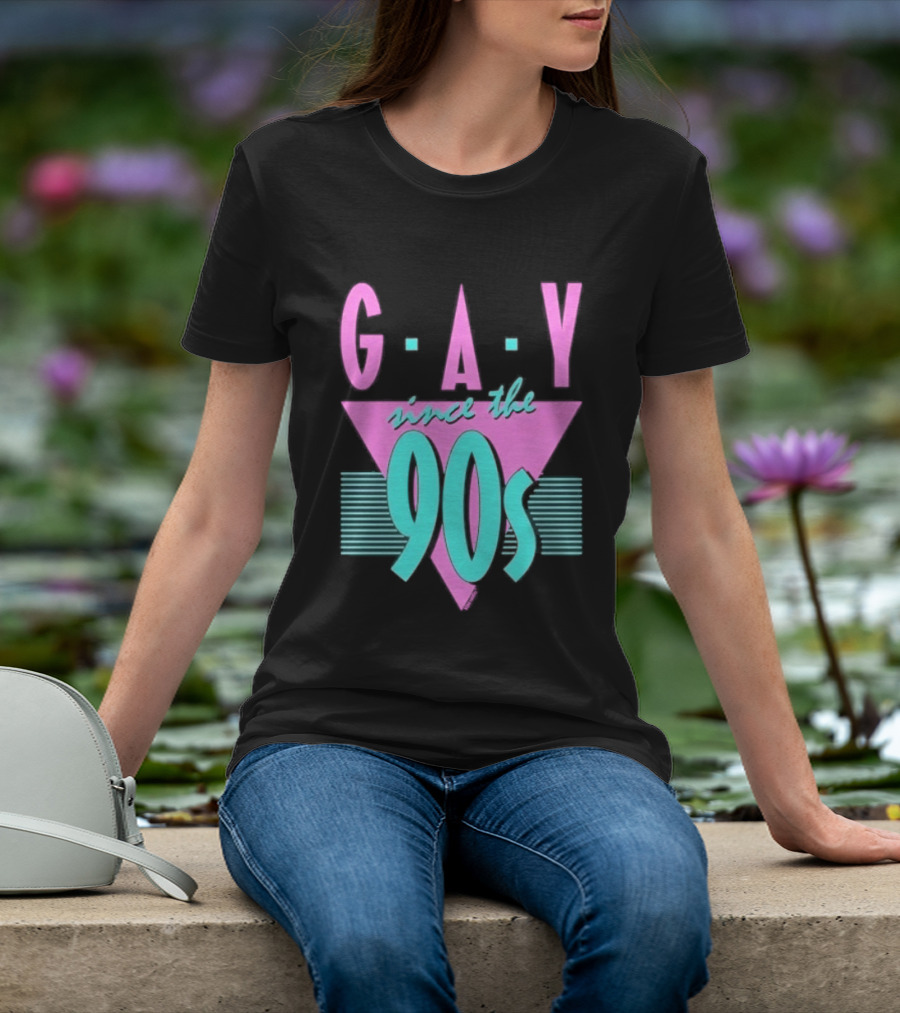 GAY Since The 90s Pink Triangle Retro Pride T-Shirt