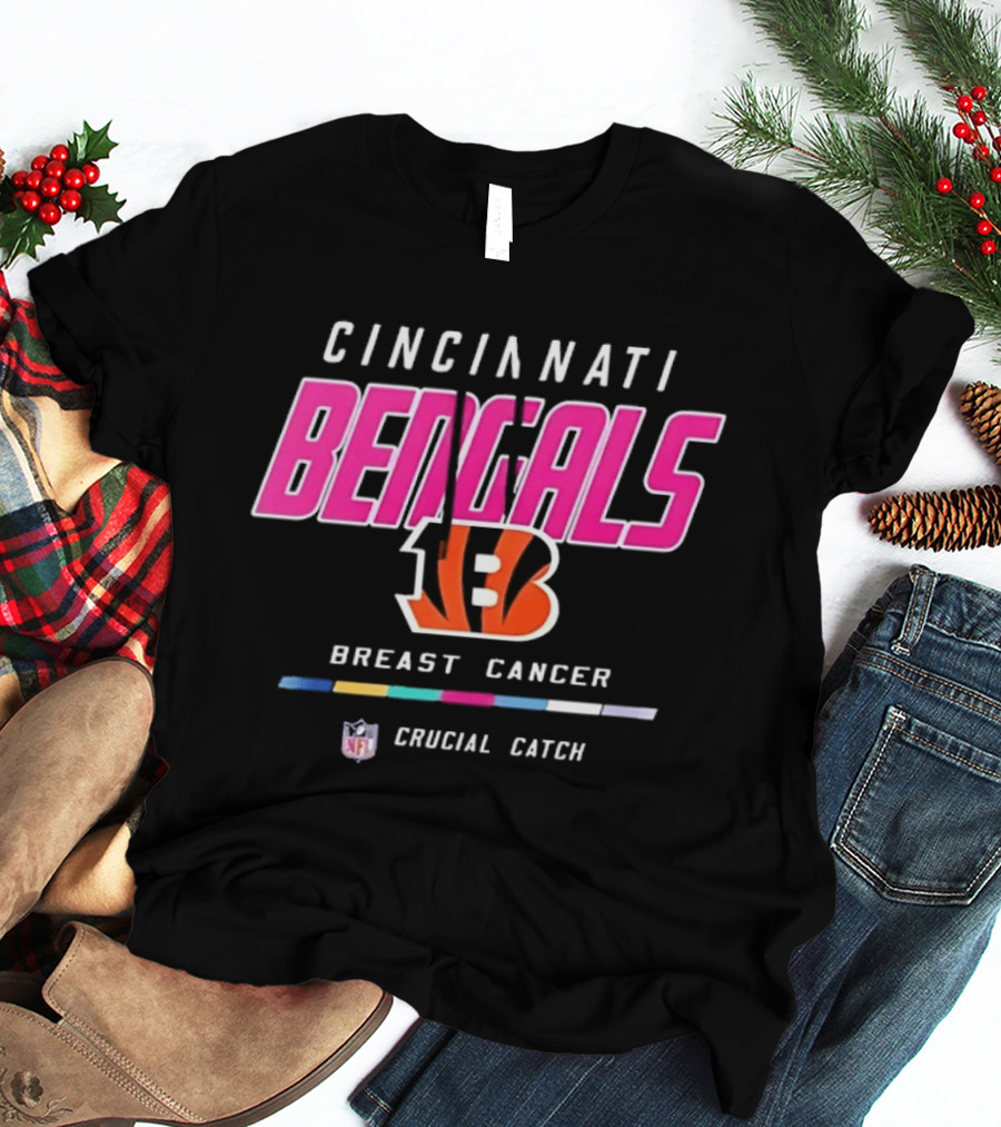 Cincinnati Bengals NFL Crucial Catch Breast Cancer Awareness Pink T-Shirt