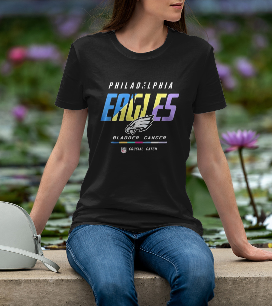 Philadelphia Eagles Bladder Cancer Crucial Catch Intercept Cancer Awareness T-Shirt