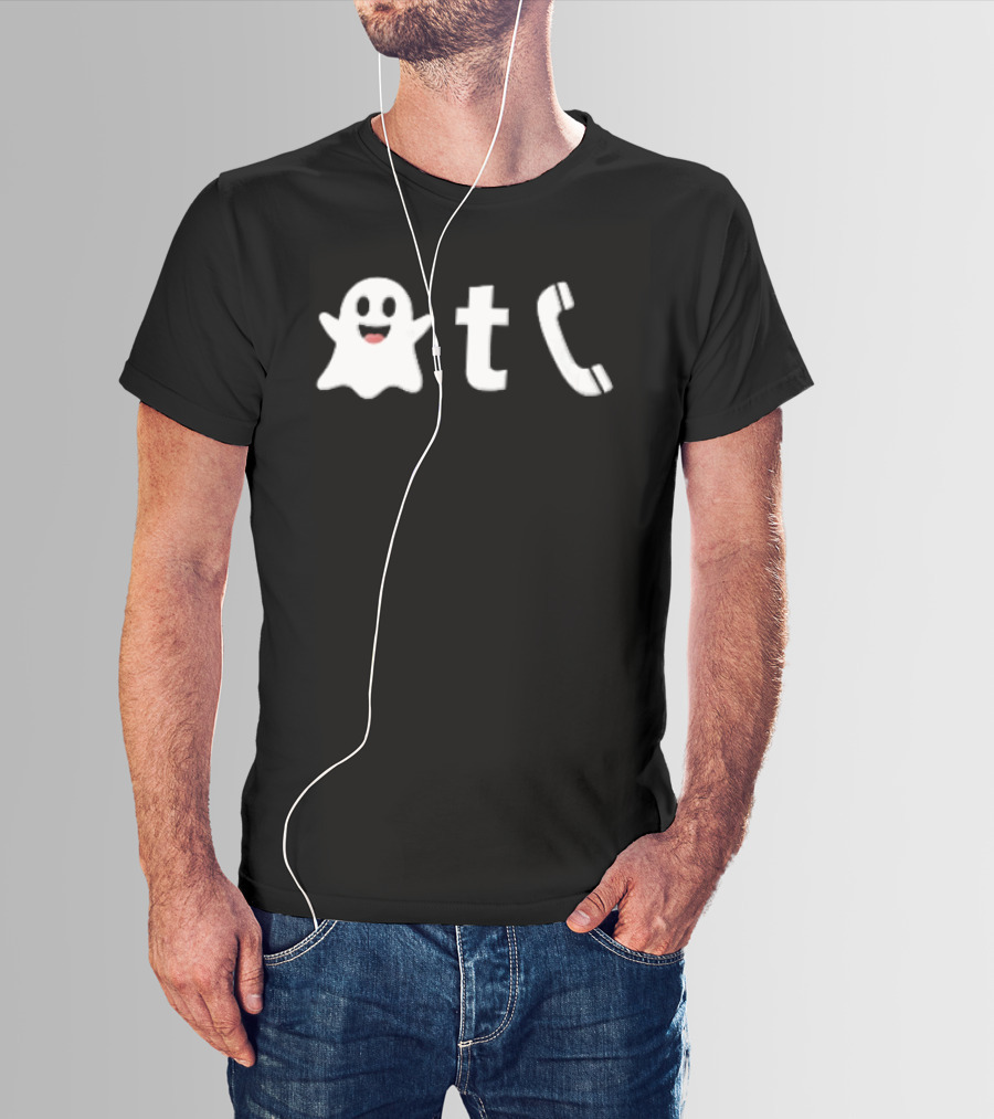 Ghost Emoji Phone Handset Icon White T-Shirt