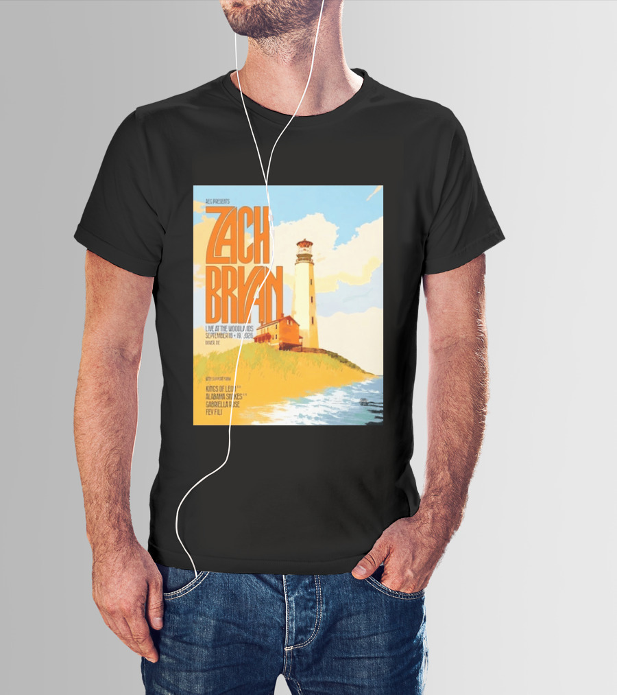 Zach Bryan Live At The Woodlands September 18 19 2026 Dover DE Kings Of Leon Alabama Shakes Gabriella Rose Feyi Fuli Concert T-Shirt