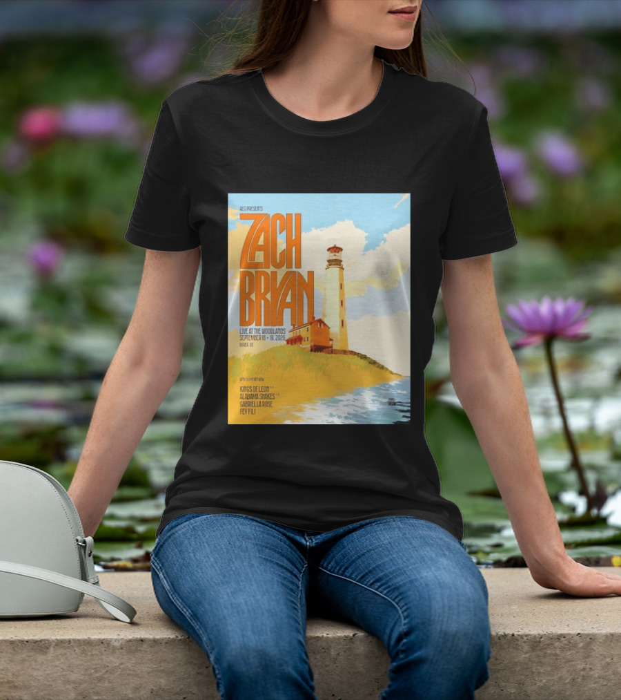 Zach Bryan Live At The Woodlands September 18 19 2026 Dover DE Kings Of Leon Alabama Shakes Gabriella Rose Feyi Fuli Concert T-Shirt
