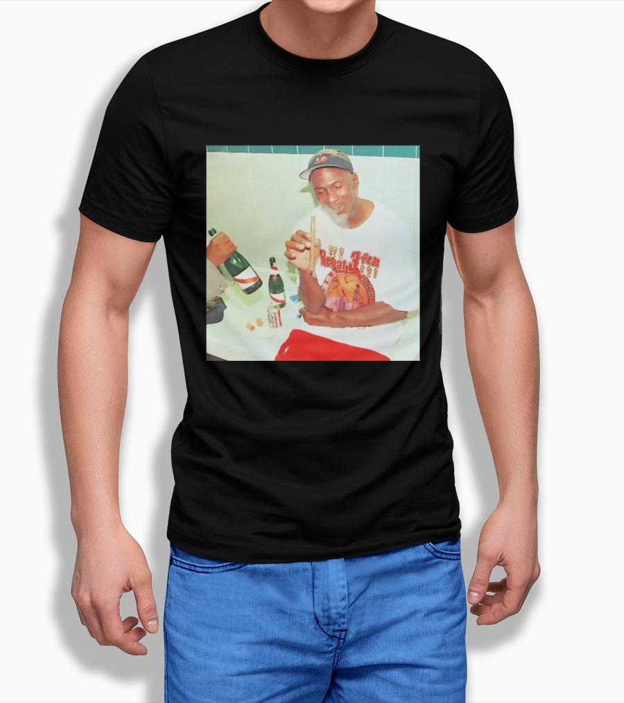 Michael Jordan Repeat 3 Peat Celebration Chicago Bulls Basketball T-Shirt