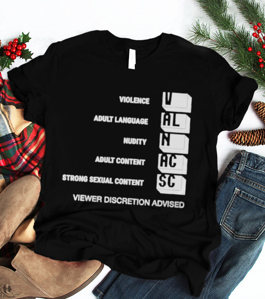 Viewer Discretion Advised Violence Adult Language Nudity Sexual Content T-Shirt
