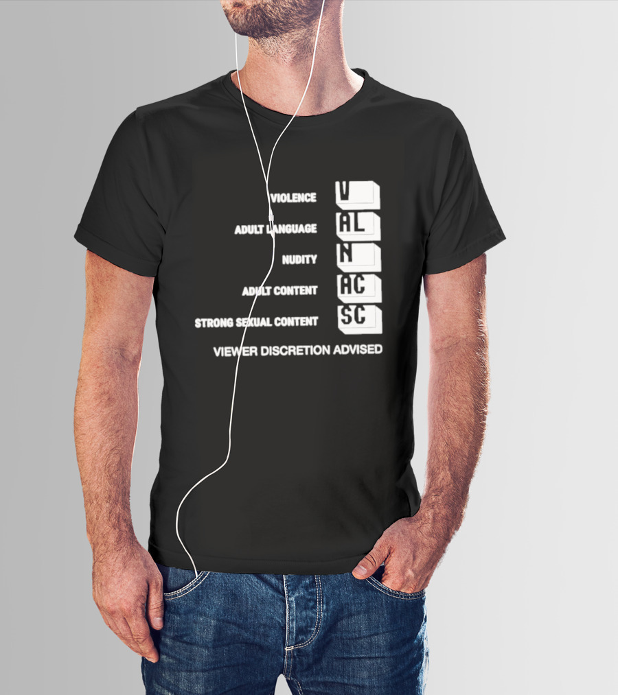 Viewer Discretion Advised Violence Adult Language Nudity Sexual Content T-Shirt