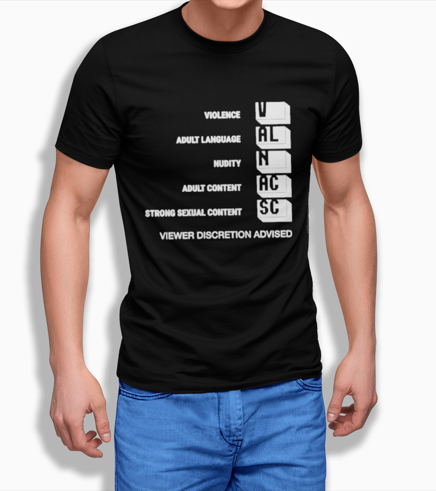 Viewer Discretion Advised Violence Adult Language Nudity Sexual Content T-Shirt