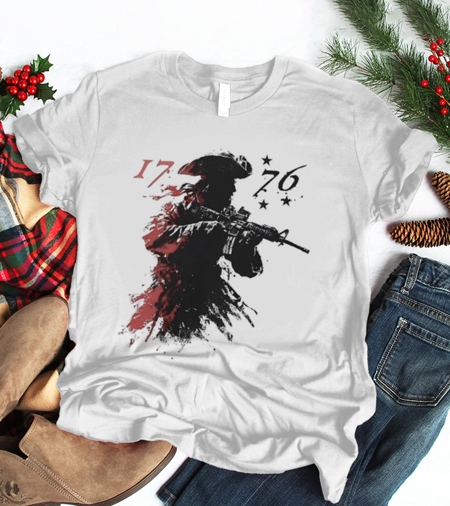 American Patriot With Rifle Patriotic1776 T-Shirt